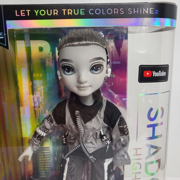 Rainbow High Shadow High Series 1 Ash Silverstone Greyscale Boy Fashion Doll New - Picture 3 of 16